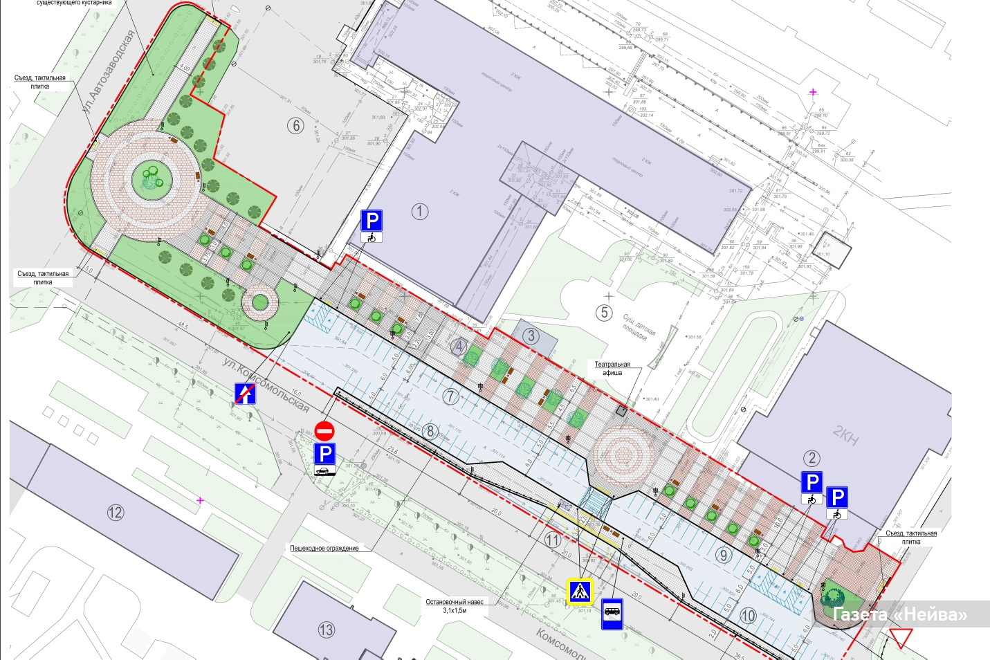 Проект реконструкция территории у старого торгового центра в Новоуральске
