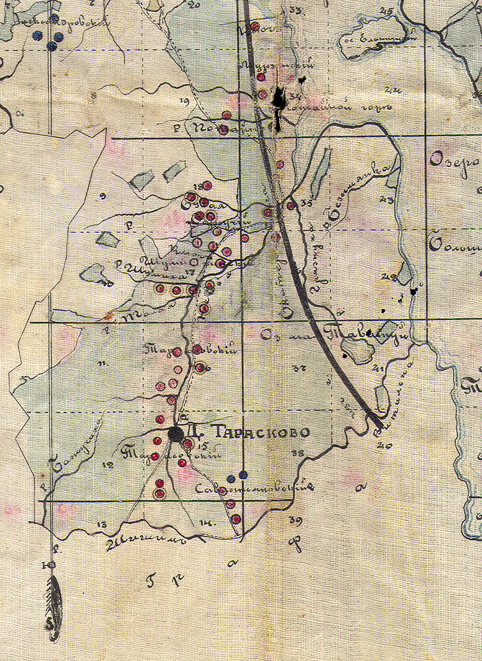 Карта железных рудников в Тарасково
